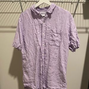 Lavender button down, short sleeve Shirt